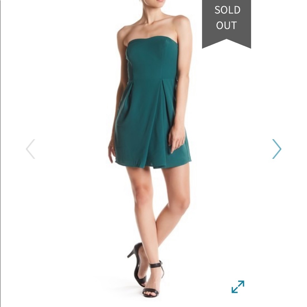NWOT 19 Cooper Hunter Green Strapless Dress